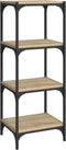 vidaXL - Boekenkast - 40x33x100 - cm - bewerkt - hout - en - staal - sonoma - eiken