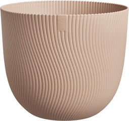 Elho Sereh Rond 30 - Bloempot 100% Gerecycled Plastic - Ø 29.5 x H 25.3 cm - Koele Klei