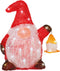 Lumineo Kerstverlichting figuur - gnome/dwerg -17 x 25 x 29 cm -LED decoratie kerstfiguren - kabouter - kerstgnome