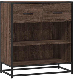vidaXL - Dressoir - 68x35x76 - cm - bewerkt - hout - bruin - eikenkleur