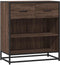 vidaXL - Dressoir - 68x35x76 - cm - bewerkt - hout - bruin - eikenkleur