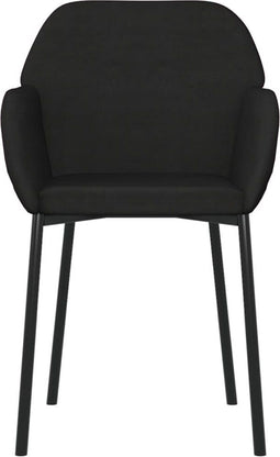 vidaXL - Eetkamerstoelen - 2 - st - fluweel - zwart