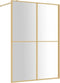 vidaXL - Inloopdouchewand - transparant - 140x195 - cm - ESG-glas - goudkleurig