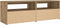 vidaXL - Nachtkastjes - 2 - st - met - LED's - 60x35x40 - cm - artisanaal - eikenkleur