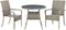 Juskys Yoro - Tuintafel - Rond 80 cm - Grijs - Incl. Glasplaat