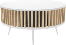 Table Ronda 90 White slatted Oak