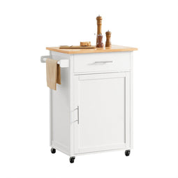 SoBuy FKW102-WN - Keukenwagen - 1 lade en deur - Wit