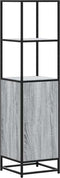 vidaXL - Hoge - kast - 35,5x35x139 - cm - bewerkt - hout - en - metaal - grijs - sonoma