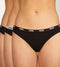 PUMA BASICS Dames 3P String - Katoen en modal - Zwart (3-pack)