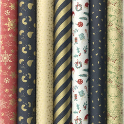 Benza Winter Garden en Zwarte Parel - Cadeaupapier - 200 x 70 cm - 7 rollen (7 stuks)