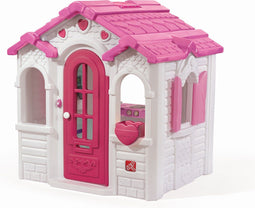 Step2 Sweetheart Speelhuis voor kinderen in Rose - Speelhuisje van plastic / kunststof voor tuin / buiten - Inclusief Keuken, Elektronische Deurbel en Telefoon