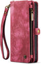 Caseme - Geschikt voor iPhone 15 Pro - Vintage 2 in 1 portemonnee hoes - Rood
