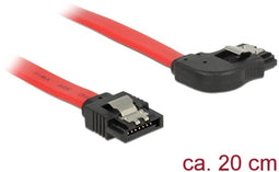 Sata 6 GB/s kabel rechtstreeks naar rechts schuine hoek 20 cm rood