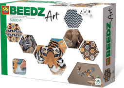 SES Beedz Art - Hex tiles Safari - 5000 strijkkralen - collage met strijkkralen en foto's - complete set met grondplaten en fotostickers - Strijkkralen Volwassenen - Knutselen Volwassenen