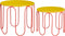 Mica Decorations Dione - Bijzettafel - Set van 2 - H39,5 x Ø46 cm - Geel (2 stuks)