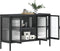 vidaXL - Dressoir - 105x35x70 - cm - glas - en - staal - zwart