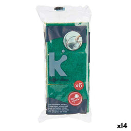 Set schuursponsjes Schuurvezel Geel Groen Cellulosa 9 x 5,5 x 2,5 cm (14 Stuks)