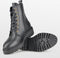 PS Poelman Leta - Dames Leren Enkellaarzen met Veters en Rits - Chunky Plateauzool 4,5 cm - Zwart