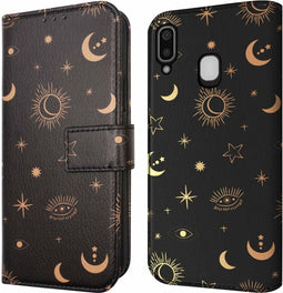 iMoshion Hoesje Geschikt voor Samsung Galaxy A20e Hoesje Met Pasjeshouder - iMoshion Design Bookcase smartphone - Zwart / Sky Black