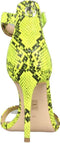 GUESS Kahlua2 - Dames Sandalen met Hak - Neongele Slangenprint - Geel - Maat 36