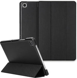 Selencia Tablet Hoes Geschikt voor Samsung Galaxy Tab A7 - Selencia Nuria Vegan Lederen Trifold Bookcase - Zwart /Zwart