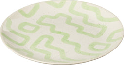 J-Line Pattern bord - porselein - groen - small - 4 stuks