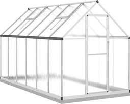vidaXL - Tuinkas - met - basisframe - 334x169x202 - cm - aluminium - zilverkleurig
