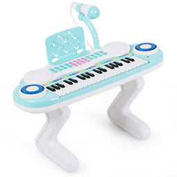 Costway Digitale Piano - 37 Toetsen - Incl. Microfoon & Opnamefunctie - Blauw