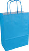 Tas | Kraftpapier | gedraaid papieren koord | 18x 8x22cm | draagtas | blauw | 50 stuks