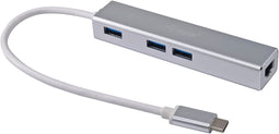 Equip 133481 - USB Hub - 1x Ethernet 1Gbps 3x USB 3.2 Gen 1 Type-A - Zilver