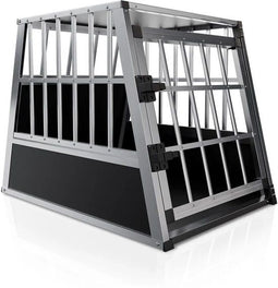 Aluminium hondentransportbox L - Veilig vervoer middelgrote honden - Zwart