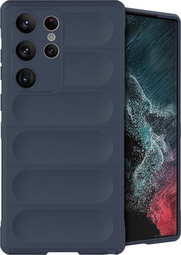 iMoshion Hoesje Geschikt voor Samsung Galaxy S23 Ultra Hoesje Siliconen - iMoshion EasyGrip Backcover - Donkerblauw