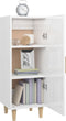 vidaXL - Dressoir - 34,5x34x90 - cm - bewerkt - hout - hoogglans - wit