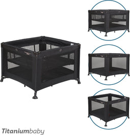 Titaniumbaby SMART Mason - Opvouwbare box - Verhoogde bodem 100x100 cm - Black