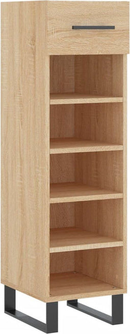 vidaXL - Schoenenkast - 30x35x105 - cm - bewerkt - hout - sonoma - eikenkleurig