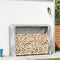 vidaXL - Haardhoutrek - met - regenhoes - 200x25x150 - cm - gegalvaniseerd - staal