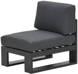 Garden Impressions Cube midden element - aluminium - carbon black - teak look