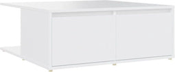 vidaXL - Salontafel - 80x80x31 - cm - bewerkt - hout - wit