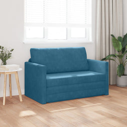 vidaXL - Ligbed - Sofa - 2-in-1 - Blauw - 124x204x61 - cm - Velours