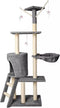 Purlov Kattenboom 138 cm Grijs - Veilig en Stimulerend Kattenparadijs