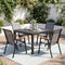 Coast Stapelbare Tuinstoelen Set van 4 - Balkonstoelen met Armleuningen 56 x 66 x 88 cm - Grijs (set van 4)