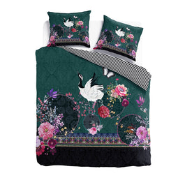 Melli Mello Craney in paradise Duvet cover Green - 240x200/220CM (+2x 70x60CM pillowcase 2pcs.)