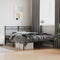 vidaXL - Bedframe - met - hoofdbord - metaal - zwart - 135x190 - cm