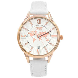 Aviator - Dames Horloge F-Series AVW8636L14 - Wit/Rosegoud - Ø 38mm