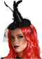 Halloween heksenhoed - mini hoedje op diadeem - one size - zwart - met sluier - meisjes/dames