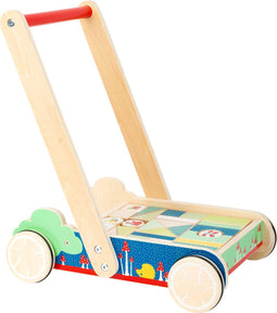 Small Foot Move It! - Houten Loopwagen 28-delig - Motorische ontwikkeling - Kleur: Blank