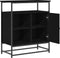 vidaXL - Sideboard - Zwart - Eiken - 69x35x80 - cm - Engineered - Hout - en - Staal
