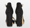 POSH by Poelman LAAR - Dames Sandalen met hak - Imitatiesuède - Zwart - Maat 38