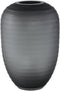 PTMD Nadah Grey Round Ribbed Glass Vase High S