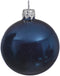 4 Glazen kerstballen glans 10 cm nacht blauw